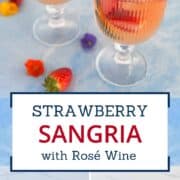 Refreshing strawberry sangria with rosé wine and fresh fruit garnishes.