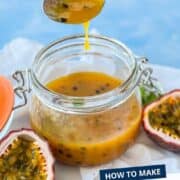 Passion Fruit Coulis made with fresh passion fruit. Perfect for desserts and drinks.