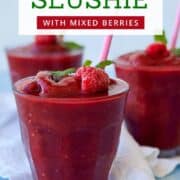 Refreshing watermelon slushie with mixed berries.
